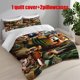 thumbnail image 1 of 3pcs Brainrot Collage Art Print Bedding Set Duvet Cover and Pillowcases, 1 of 1