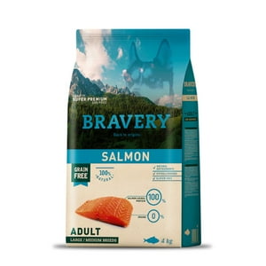 Bravery - Alimento Super Premium Para Perros Adultos Razas Medianas Y Grandes Sabor Salmón 4 Kg