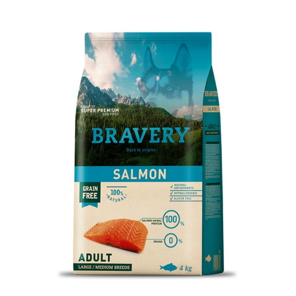 Alimento Super Premium Para Perros Adultos Razas Medianas y Grandes Sabor Salmón 4 kg