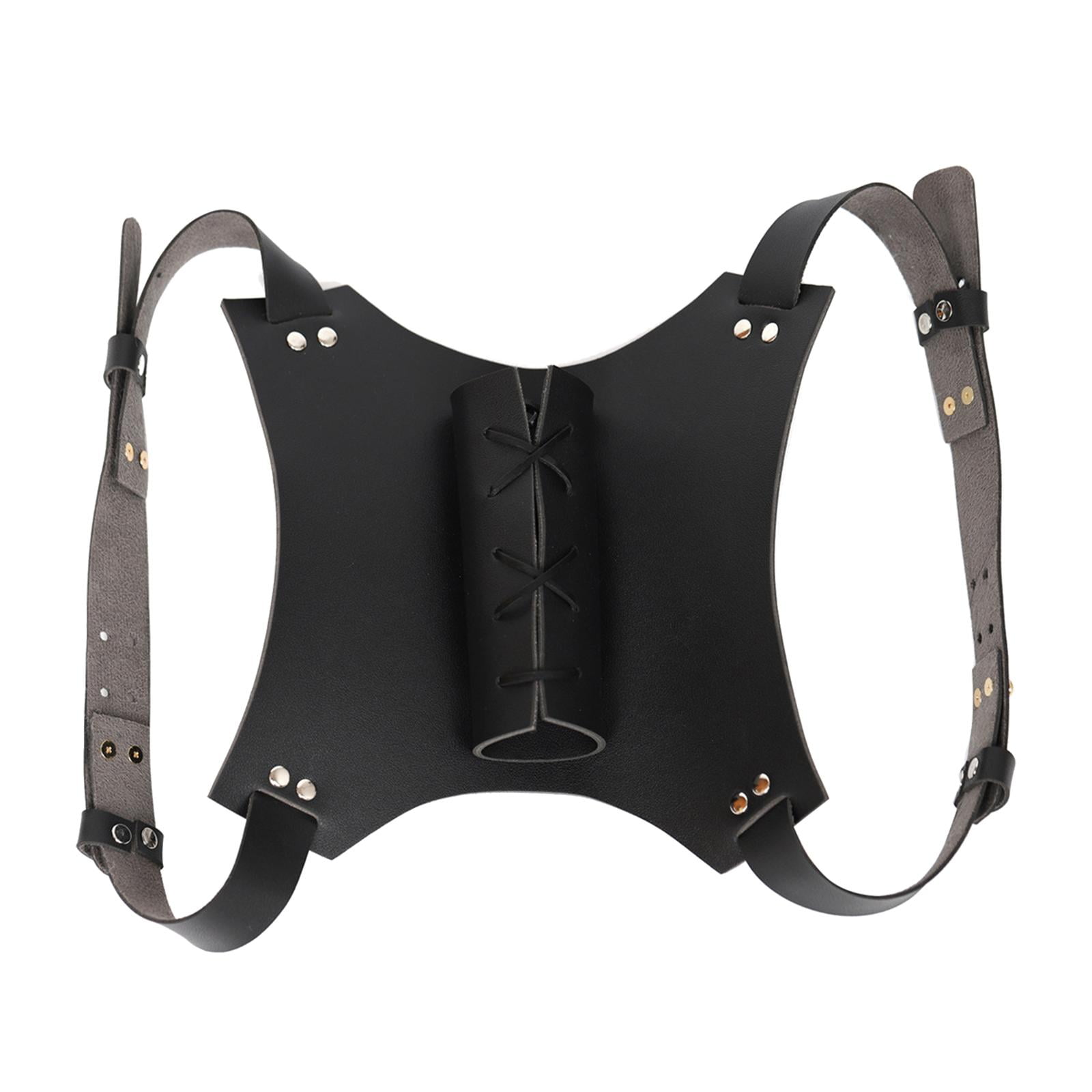 Magideal - Trasera Hombro Disfraz Medieval Renacimiento Samurái Funda Trasera Correa De Hombro Soporte , Negro