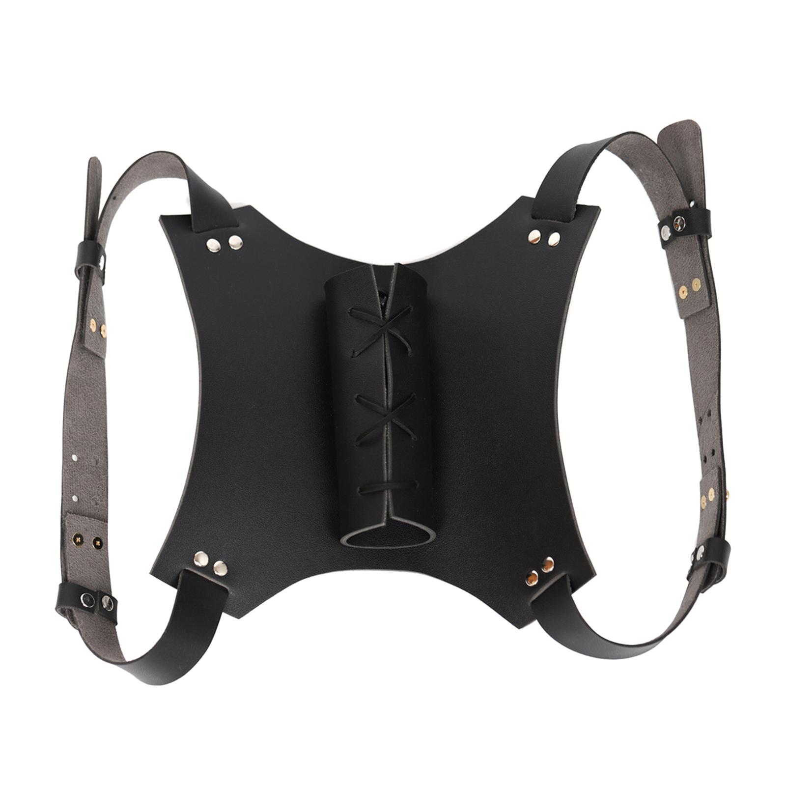 Magideal - Trasera Hombro Disfraz Medieval Renacimiento Samurái Funda Trasera Correa De Hombro Soporte , Negro
