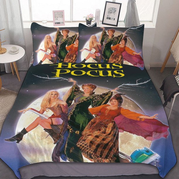 Hocus Pocus 3-Piece Bedding Set Warm And Comfortable Soft Duvet Cover Bed Set for Boys Girls Kids Adult Bedroom All Season