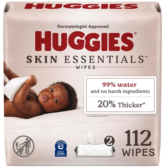 Toallitas para bebés Huggies Skin Essentials 99% de agua, 112 toallitas