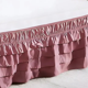 thumbnail image 3 of suxuMhao Faldón de Cama de 4 Capas, Faldón de Cama con Volantes Elástico Faldón de Cama Envolvente, Tamaño Queen 59 X 78+18 Pulgadas, Faldón de Cama Rosa Morado Queen, Volante Antipolvo de Cama de, 3 of 3