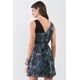 thumbnail image 5 of Minivestido Azul Marino sin Mangas de Malla con Escote en V, Cintura Anudada y Bajo Cosido, 5 of 5