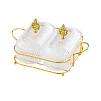 Magideal - Bandeja De Frutas Secas, Tazones Para Servir Divididos, Bandeja Para Nueces, Plato De Aperitivo, Tazón De Dulces Con Nueces Para Fiestas, Días Festivo M Claro