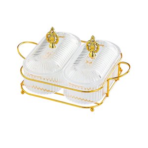 Magideal - Bandeja De Frutas Secas, Tazones Para Servir Divididos, Bandeja Para Nueces, Plato De Aperitivo, Tazón De Dulces Con Nueces Para Fiestas, Días Festivo M Claro