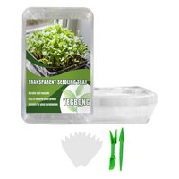 Magideal - Kits De Bandejas De Plántulas De Plástico Con Etiquetas De Plantas Kit De Inicio De Semillas Kits De Bandejas De Plántulas De Para Flores Hierb Grande