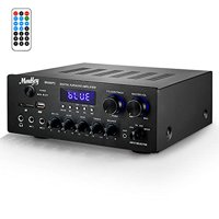 Amplificador De Audio Estereo Para Hogar Moukey Bluetooth 5.0 220W 2 Canales Usb Sd Aux Mic Con Eco Led Mamp1