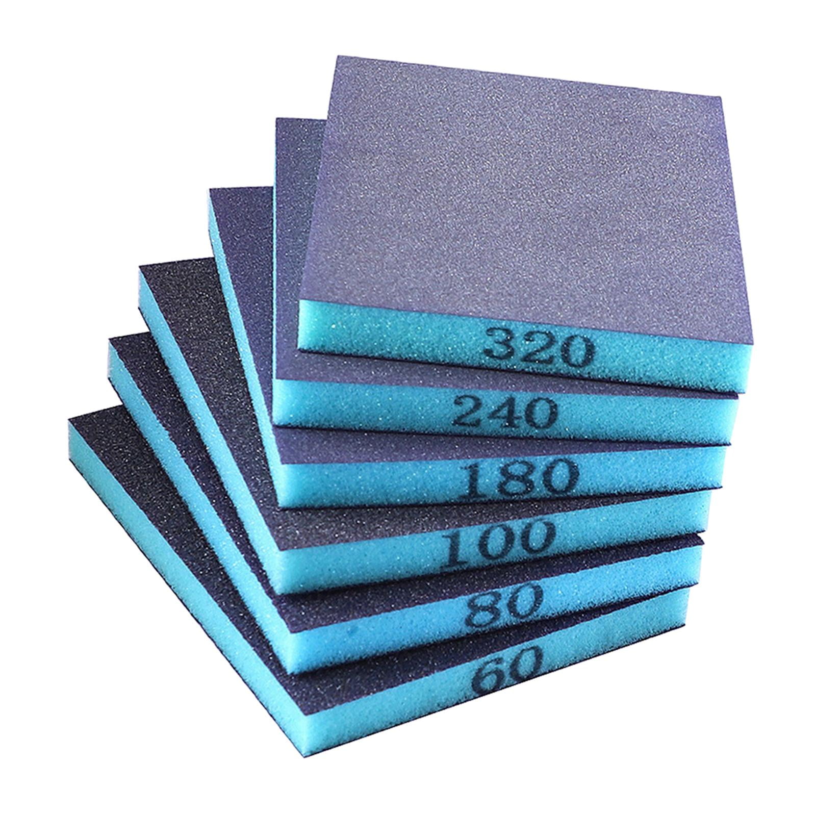 Ioensy - 6 Piezas Esponja Papel De Lija Esponja Lijado Bloque Pulido Reutilizable Lavable