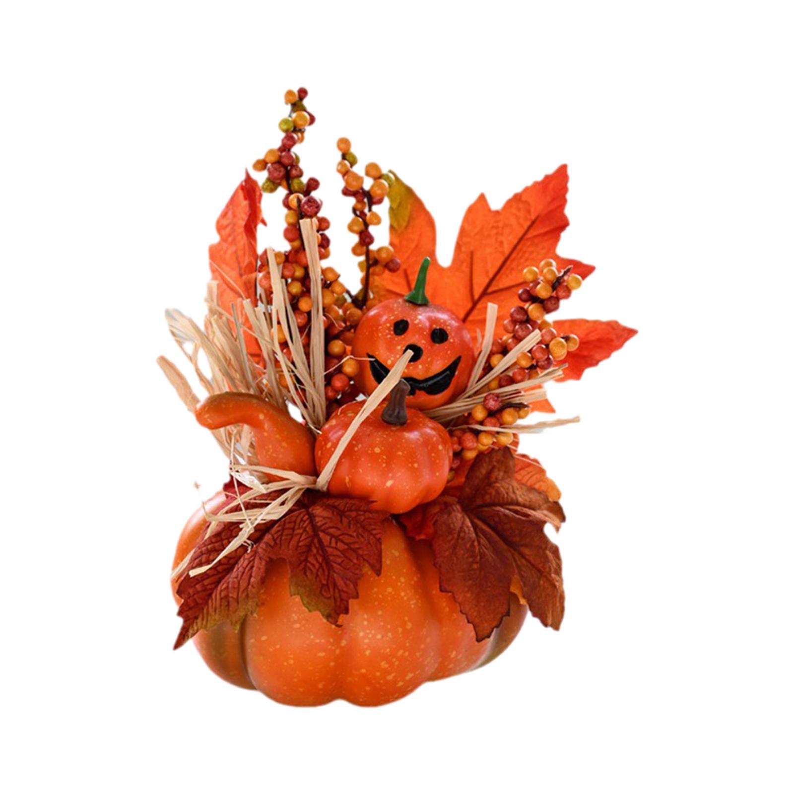 Bothyi - Calabaza Artificial Con Flores, Calabazas De Espuma Falsas Para Fiesta En Estante, Estilo A De Halloween
