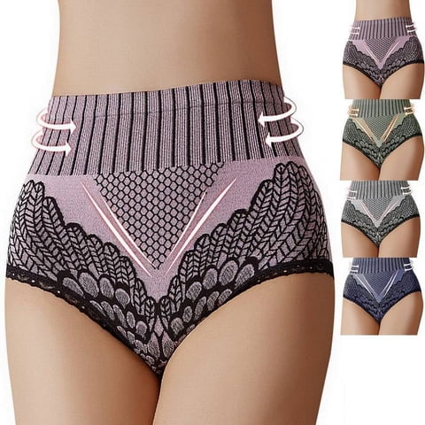 Malltradecl - Pack 5 Bikini Faja Con Levanta Glúteos Mujer Tiro Alto