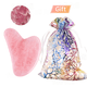 thumbnail image 1 of Natural Rose Quartz Jade Roller Gua Sha Set Facial Body Massager Roller Jade Stone Massage Set Face Lifting Beauty Massage Tools, 1 of 3