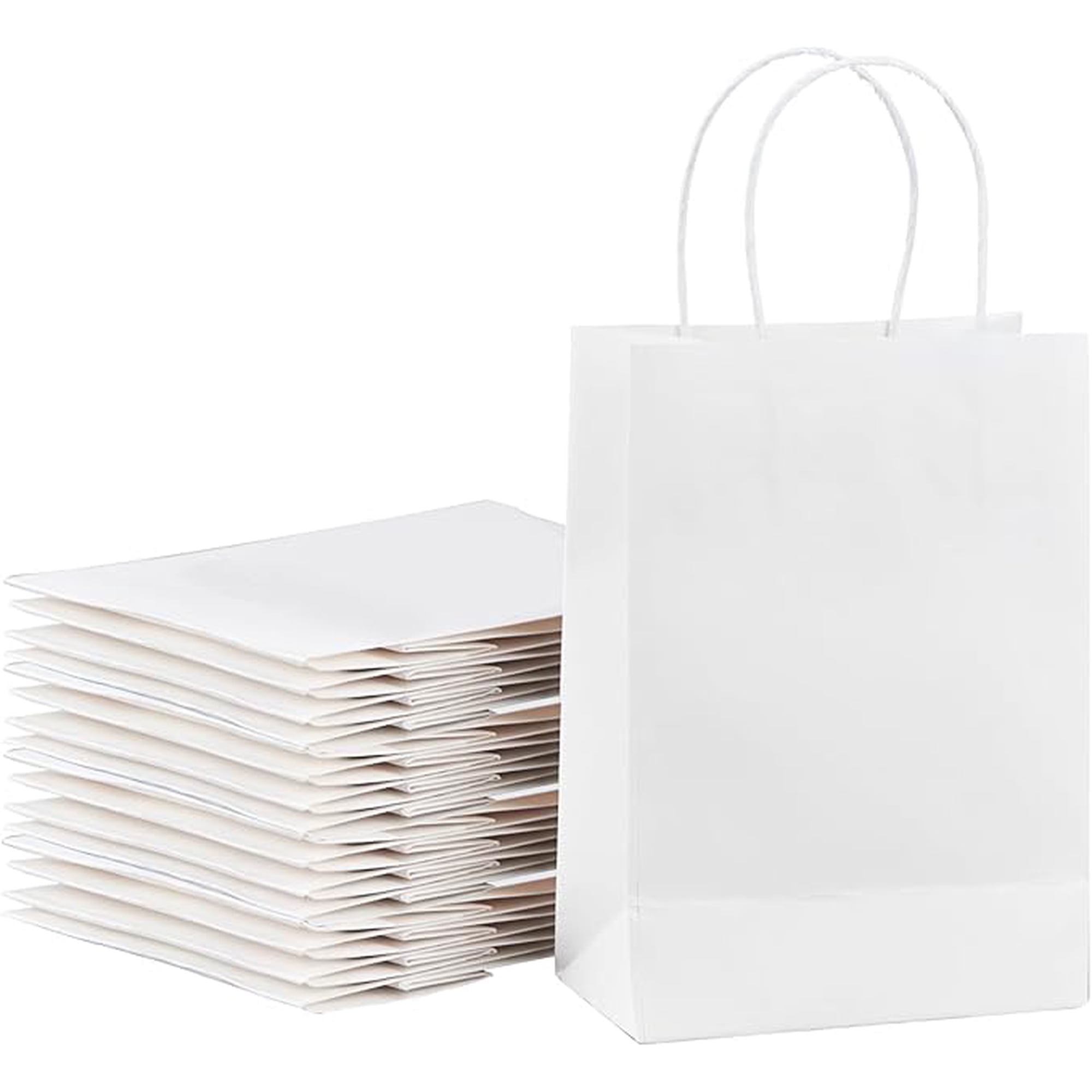 Gaune - Bolsas De Papel Kraft 16x21 Con Manillas Blanco (25 Unidades)