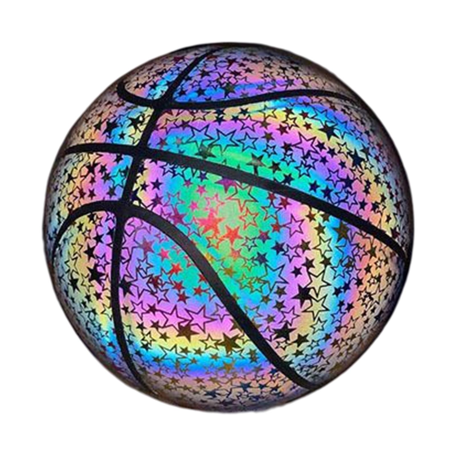 Magideal - Entrenamiento De Baloncesto Reflectante De Pu, Tamaño 7, Pelota Estándar Oficial, Juego De Noche Profesional Para Exteriores, Niñas, Niños, Adultos, Estilo I