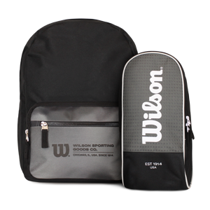 Pack Wilson Mochila Portland + Bolso Botinero Manchester Negro-Gris