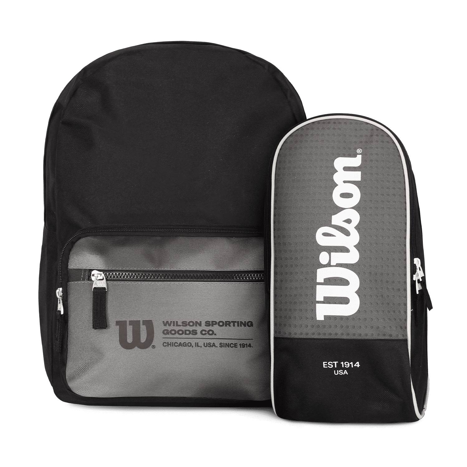 Pack Wilson Mochila Portland + Bolso Botinero Manchester Negro-gris