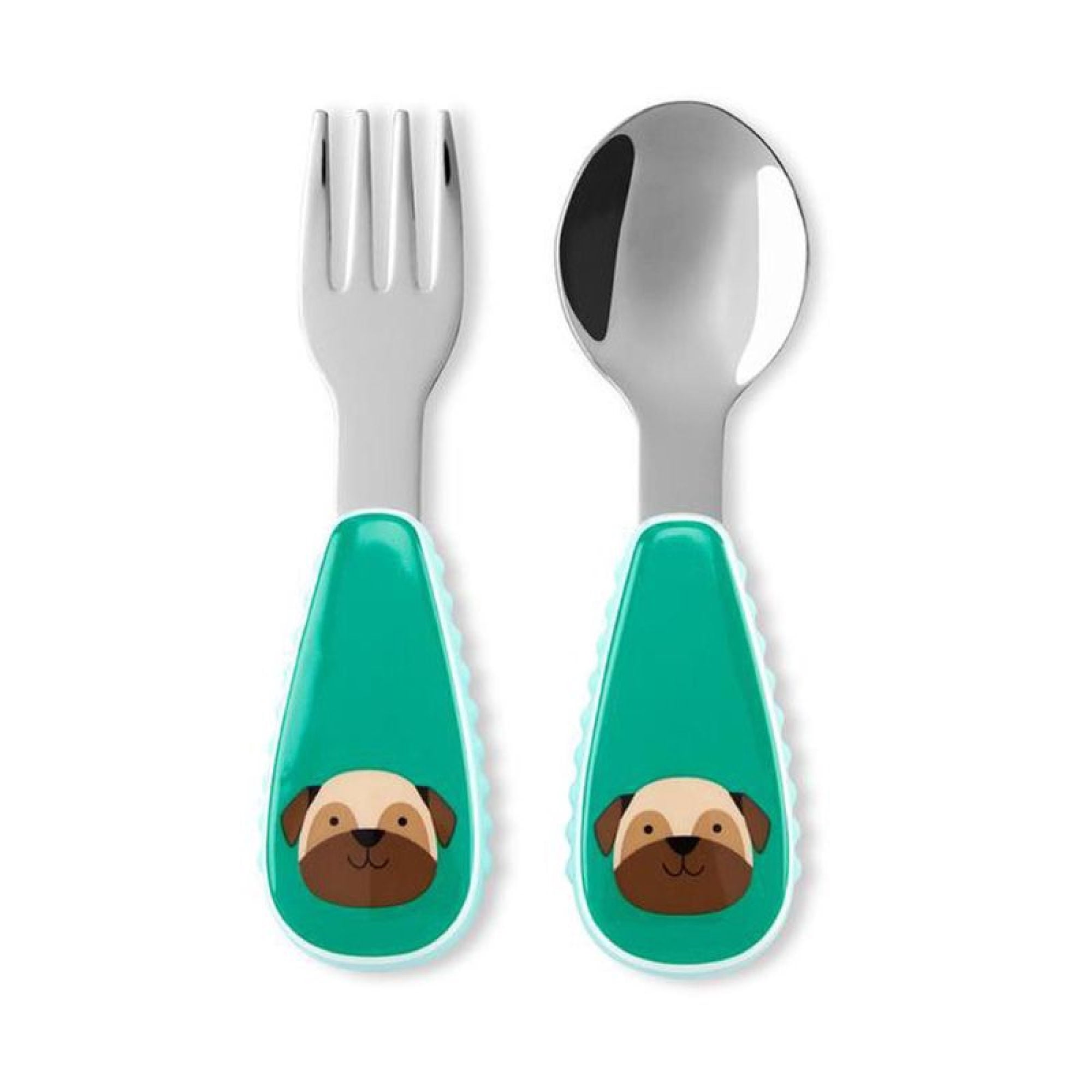 Utensilio para alimentación Set Cuchara y Tenedor Zoo Pug Verde