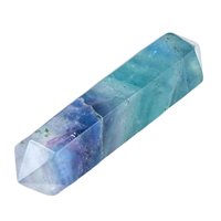 Magideal - Cristal De De Fluorita Natural, Piedra De Energía De Meditación De Buena , Varita Hexagonal De Doble Punta De 5Cm, Decoración Para Hogar