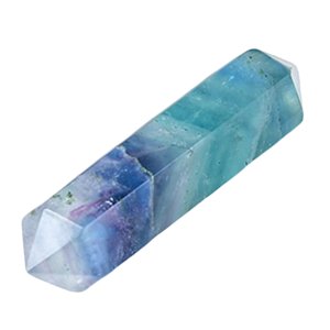 Magideal - Cristal De De Fluorita Natural, Piedra De Energía De Meditación De Buena , Varita Hexagonal De Doble Punta De 5Cm, Decoración Para Hogar