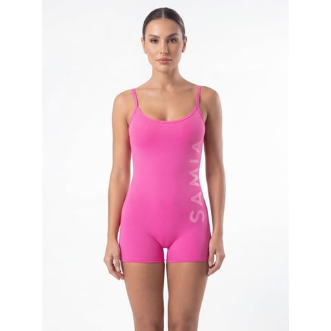 Samia - Traje De Baño Mujer Natación Pierna Corta Fucsia