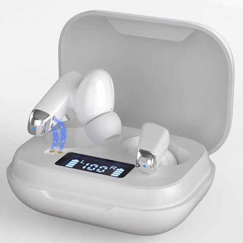 Audífonos Inalámbricos Bluetooth Kbod C8 Blancos Con Estuche