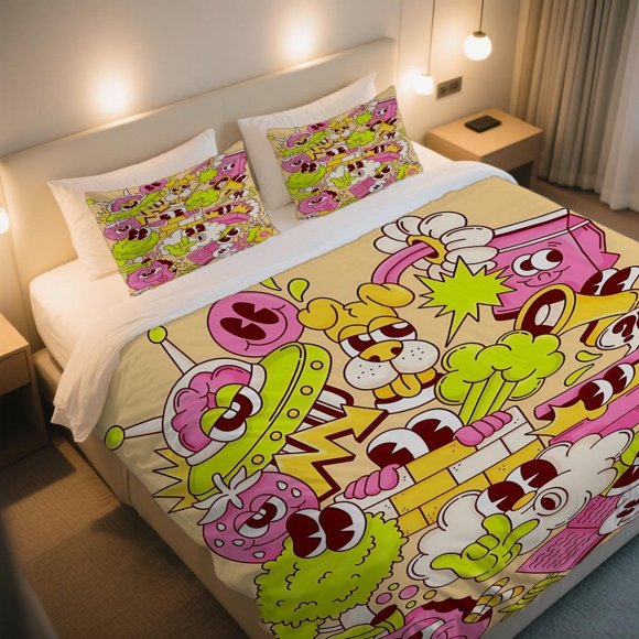 Whimsical And Expressive Anthropomorphic Objects Duvet Cover Set Bedding Duvet Cover Digital Print Bedding
