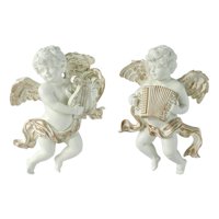Bothyi - Figuras De Estatua De Ángel De 2 Piezas, Escultura De Pared De Querubín Para Comedor, Hogar, Habitación A