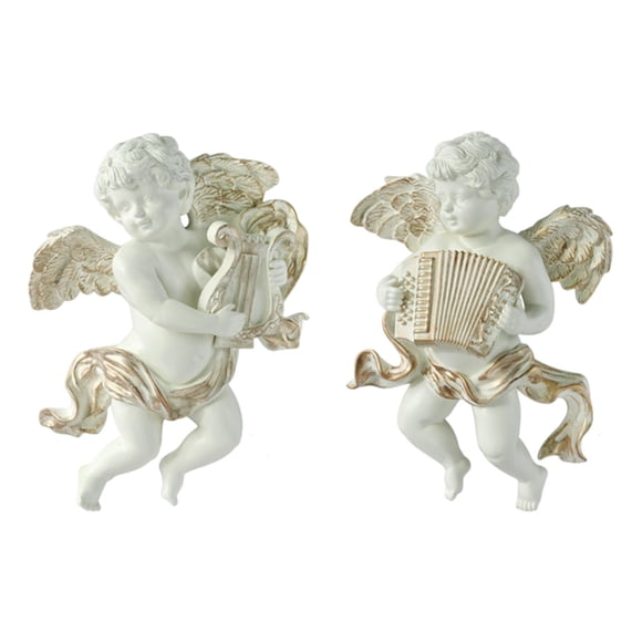 Figuras De Estatua De ángel De 2 Piezas, Escultura De Pared De Querubín Para Comedor, Hogar, Habitación A
