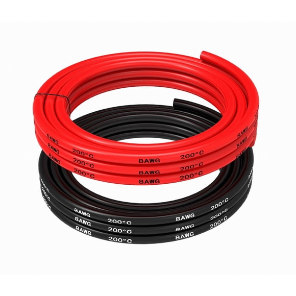 Cable de silicona TUOFENG 8 AWG de 3 m, rojo y negro