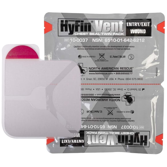 Chest Seal North American Rescue HyFin Vent (paquete doble)