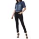 thumbnail image 2 of INSPIRE CHIC Chaqueta de Mezclilla para Mujer de Regreso a Clases con Mangas Cortas Abullonadas y Cuello Vuelto Azul M, 2 of 6