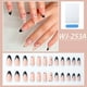 thumbnail image 1 of Spring Summer French Press On Nails, Full Cover Acrylic Nail, Artificial Fake Nails With Flower Design, Glossy Medium False Nails For Women And Girls, 1 of 3