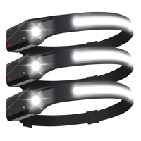 Genérico - 3X Linterna De Cabeza Cintillo Recargable Lampara Minero Blanco Frío