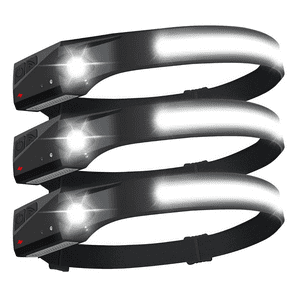 Genérico - 3X Linterna De Cabeza Cintillo Recargable Lampara Minero Blanco Frío