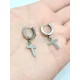 thumbnail image 2 of Aros Punk Largo Cruz Acero Negro Pendientes Unisesx Dorado, 2 of 3