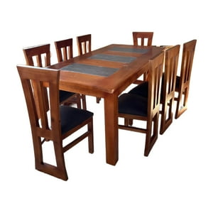Koliat - Jgo Comedor Elegant 8S Nogal Ceramica Beige