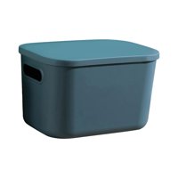 Magideal - Caja De Almacenamiento Para El Hogar, Caja De Almacenamiento Con Tapa Decorativa, Organizador De Guardarropa, Estante De Armario, Contenedor Organizad 18X26X16Cm Azul