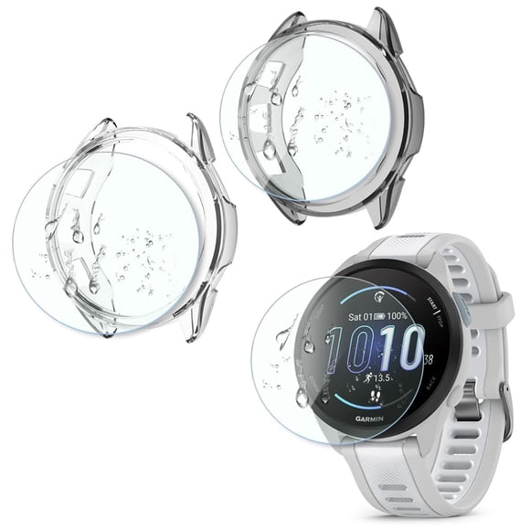 Protector de pantalla y funda para Garmin Forerunner 165 y 165 Music