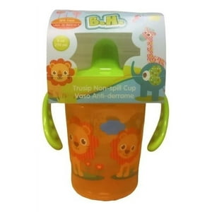 Best House - Vaso Antiderrame Con Asa Niños Color Naranja