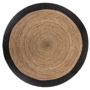 Atmosphera - Alfombra Yute Redonda Con Borde Negro 120Cm