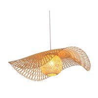 Ioensy - Pantalla Colgante De Bambú Tejida A Mano Para Restaurante Cafe Bar Diámetro 55 Cm