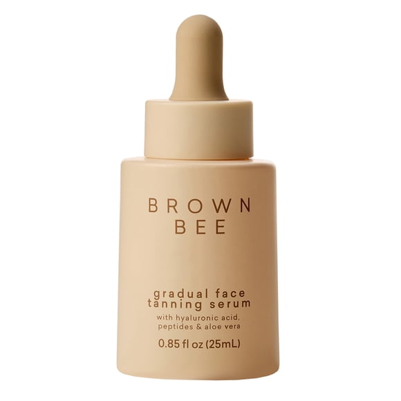 Suero Gradual de Bronceado Brown Bee 25 ml, Autobrónceador Facial Diario con Péptidos, 2 % Ácido Hialurónico, Vitamina B5 y Hydraskin, Brillo Hidratante