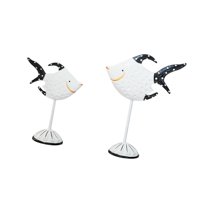 Magideal - 2X Esculturas De Peces Estatuas De Animales Regalo De Cumpleaños, Manualidades, Decoración De Mesa Central Adornos De Escritorio Para Estantería Hogar Negro Blanco