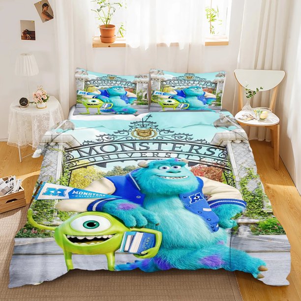 bedding Monster Power Company Bedding Set Cartoon Kids Duvet Cover Sets Pillowcase 2/3PCS Room Decoration Children Gift
