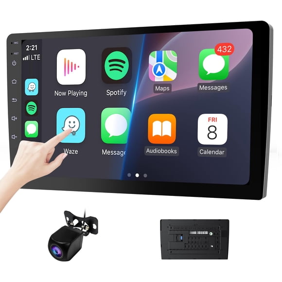 Estéreo para Auto Haudio 10.1" Doble Din con CarPlay Inalámbrico y GPS