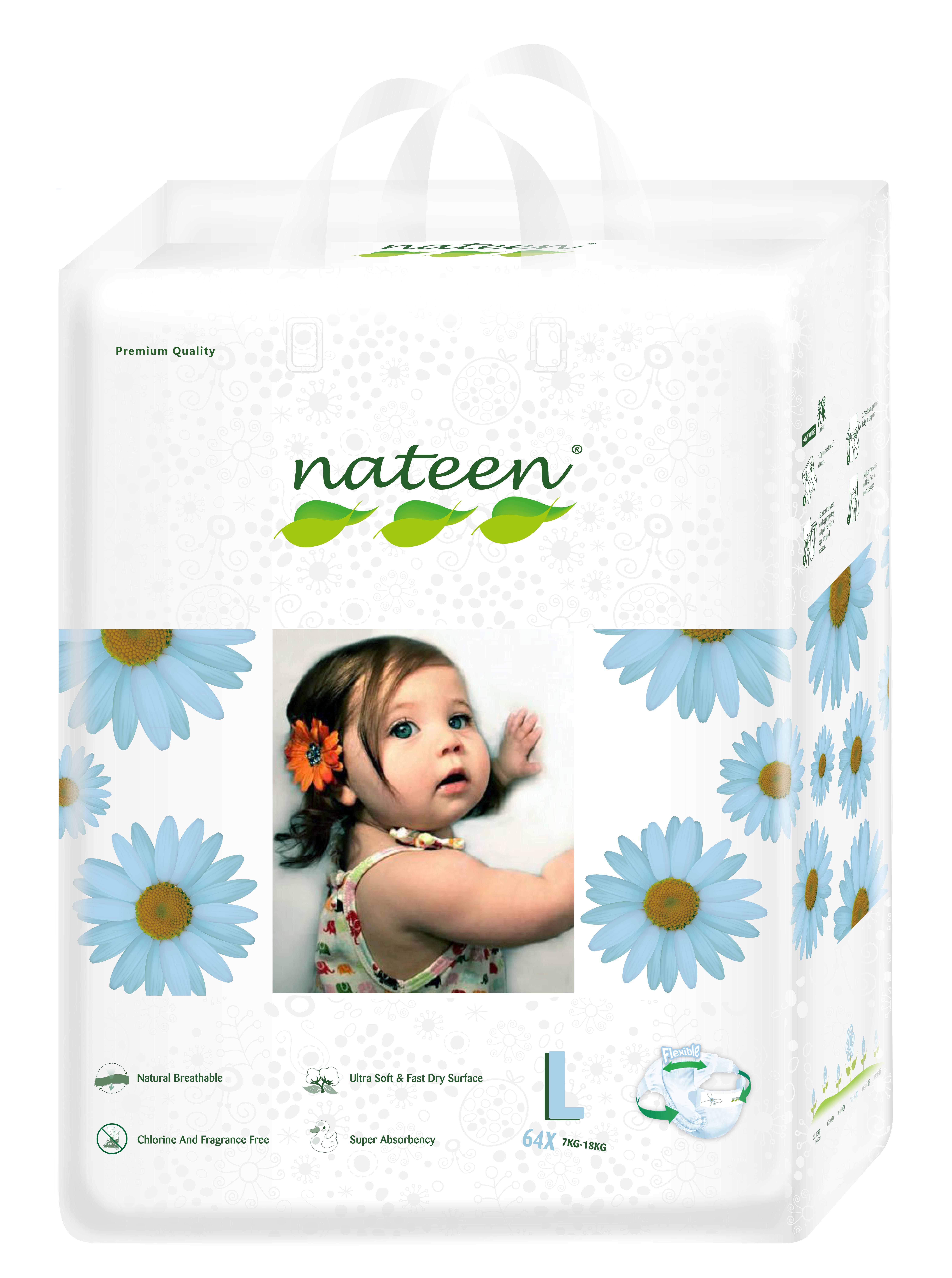 Nateen - Pañal Ecológico Premium L - 64 Unidades