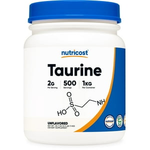 Suplemento Nutricost De Taurina En Polvo, 1 Kg, 500 Porciones