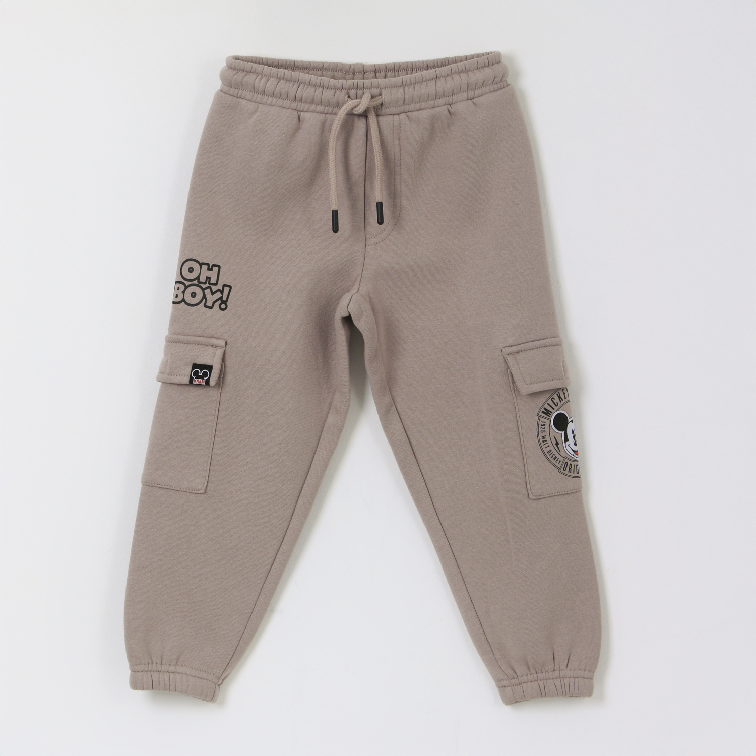 Pantalón De Buzo Niño Bolsillos Laterales Mickey Café Disney