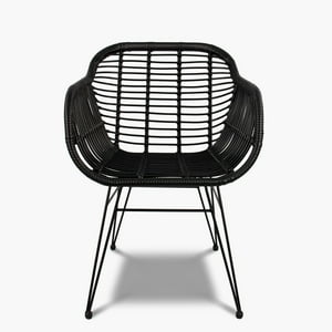 Form Design - Silla Comedor Con Brazo Terraza Ratan Creta Negro